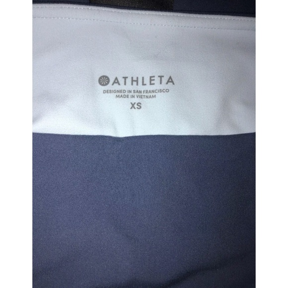 ATHLETA Colorblock Asym 7/8 Leggings Blue/White XS - Picture 3 of 5